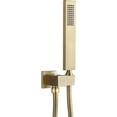 thumbnail image 2 of Solid Brass High Pressure Hand Held Shower Wand Square Head with Adjustable Supply Elbow Wall Connector Shower Holder and Hose Set, Brushed Nickel, 2 of 9