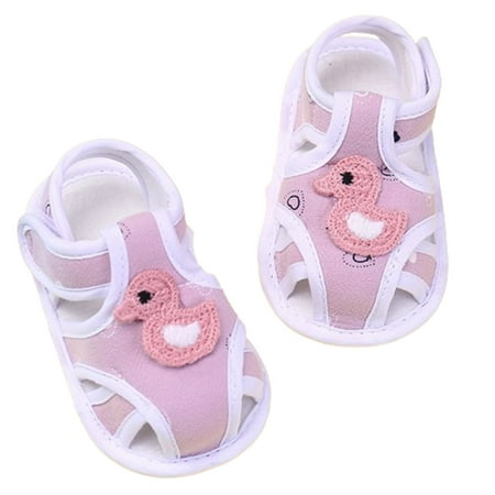 Meresysid Kids Infant Toddler Summer Walking Sandals Non Slip Soft Sole Crib Shoes Breathable for Running Pink