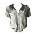 thumbnail image 4 of Bovemsi Women Cotton Shirt Printed Fashion Down Shirts Casual Tops Short Sleeve Blouse, White Women's Summer Shirts, 5XL, 4 of 4