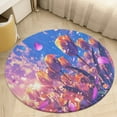 thumbnail image 4 of Vibe Blooming Tulips Washable Round Rug -Circle Area Rugs for Nursery Bedroom, Vintage Non Slip Non Shedding Low Pile Carpet for Living Room Coffee Table Entryway, 4 of 6