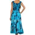 thumbnail image 2 of Sakkas Jamilah Gypsy Boho Peasant Batik Dress - OceanBlue - One Size, 2 of 4
