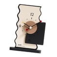 thumbnail image 4 of Abbracc Table Clock Desktop Decoration with Arabic Numerals Wood Gift Clock Modern Table Black, 4 of 9