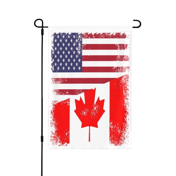 Vintage Canada Usa Garden Flag 12.5x18 Inch Double Sided Decorations Outdoor Yard Flags For Outside Lawn Porch Garden Decor