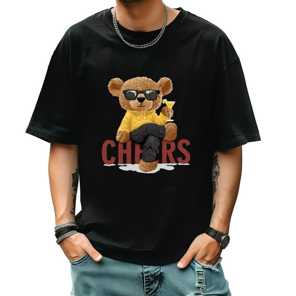 Graphic Tees for Men Summer New Print Casual Tee Fashion Trend Sports Shirt Select