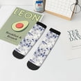 thumbnail image 7 of Pofeuu Indigo Tie Dye Print 30cm Socks, Adult Running Hiking Socks for Youth and Adult, 7 of 7