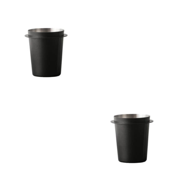 Toystoory Taza dosificadora de café de 51/53/58mm, parte del alimentador de polvo para máquina, molinillo Breville, negro cepillado de 53MM, Negro cepillado, 58 mm. 2piezas