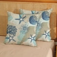 thumbnail image 2 of Nautical Coastal Pillow Covers 18x18 Inch Set of 2, Beach Themed Ocean Throw Pillows Starfish Seashell Decorations Summer Pillowcase Linen Outdoor Decor Farmhouse Cushion Case for Home Bedroom, 2 of 6