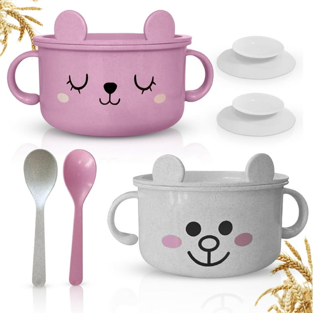 SnugglyBites Platos y Tazones para Bebé irrompibles con Cuchara, Libres de BPA