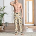 thumbnail image 5 of Uemuo Snake And Floral Pattern Men's Wide Leg Palazzo Lounge Pants with Pockets Light Weight Loose Comfy Casual Pajama Pants-Large, 5 of 9