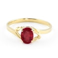thumbnail image 4 of Galaxy Gold 14K Solid Gold 1.15 Carat Natural Ruby Oval Cut Ring for Women - Yellow Gold Fine Jewelry, 4 of 7