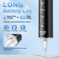 thumbnail image 5 of JTF Sonic Electric Toothbrush for Adults and Kids with 8 Brush Heads, Tongue Scraper and Travel Bag - FOR YOU 5 Modes Rechargeable Power Toothbrush for Family and Friends/For Home School Trips, Black, 5 of 11