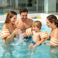 thumbnail image 5 of 2 Pcs Arm Floaties for Adults,Vintage Striped Inflatable Arm Band Pool Floats Sleeves Swimming Float Rings for Pool Beach Lake Outdoor Water Sports,Orange, 5 of 7