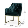 thumbnail image 5 of Modern Armchair With Teal And Iron Base, 34"h X 26"w 26"d Gold Accents Velvet Upholstery,, 5 of 5