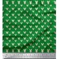 thumbnail image 1 of Soimoi Green polyester Crepe Fabric Cute Smile Heart Decor Fabric Printed Yard 42 Inch Wide, 1 of 3