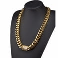 thumbnail image 5 of 8/10/12/14/16/18mm Trendy 316L Stainless Steel Gold Color Miami Cuban Curb Link Chain Men Women Necklace 7-40", 5 of 6