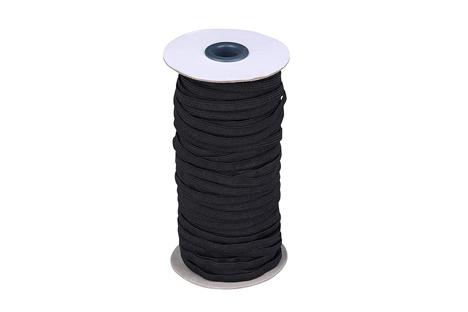Craft Elastan Black 1/4 Inch Sewing Elastic Rope Cord String for Mask Making Stretch Elastic Band,FUTure 30ft Spool Knit Roll