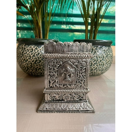 german silver Tulsi Kunda/Vrundavan pot / tulsi pot