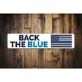 thumbnail image 2 of Back The Blue Flag Sign, Custom Police Support Sign, Officer Appreciation & Respect Home Aluminum Decor - 4x18 inches, 2 of 4