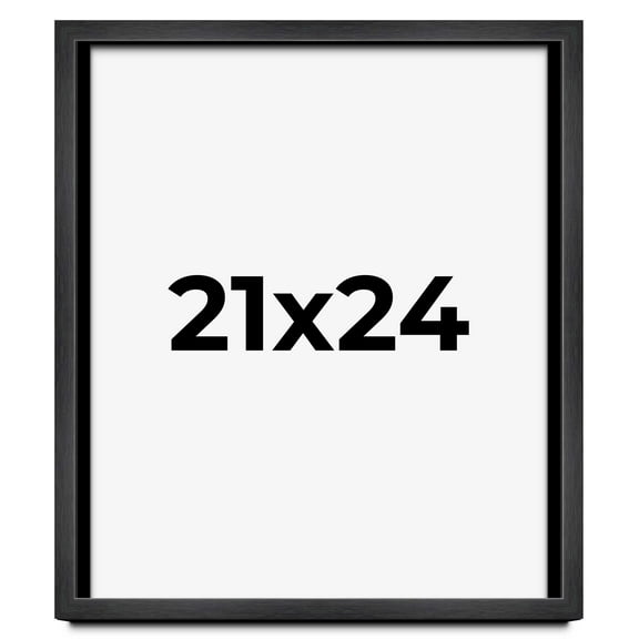 21x24 Frame Black Charcoal Grey Wood Textured Picture Frame | 0.75 Inch Moulding Width | Gunmetal