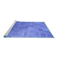 thumbnail image 2 of Ahgly Company Machine Washable Indoor Round Oriental Blue Industrial Area Rugs, 6' Round, 2 of 4