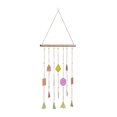 thumbnail image 6 of DecMode 37" Multi Colored Metal Indoor Outdoor Geometric Windchime with Stained Glass and Beads, 6 of 9