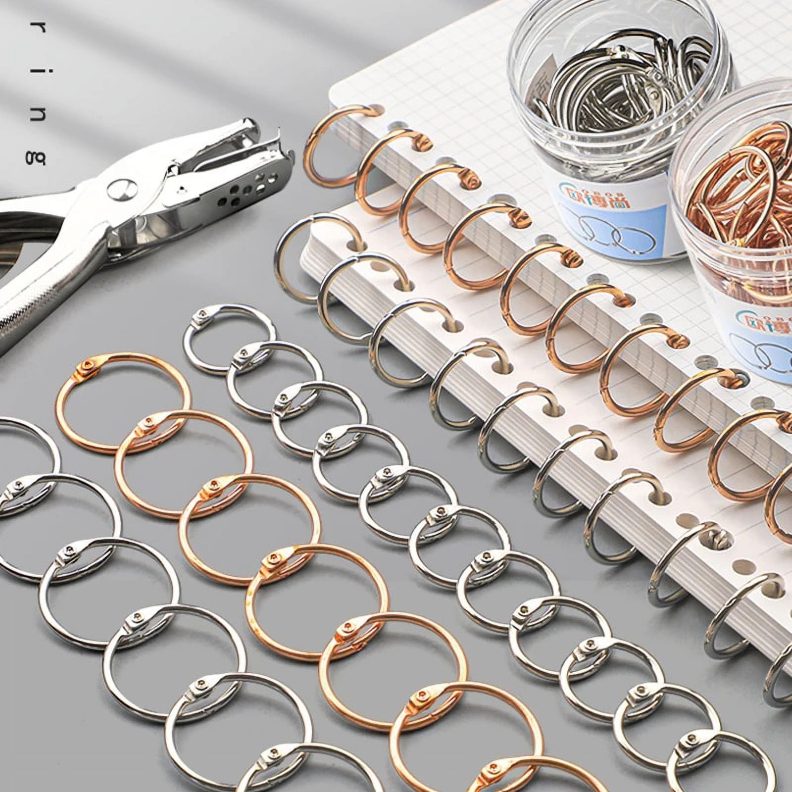 Naapesi 50Pcs Loose Leaf Binder Ring, 30mm Metal Book Rings, Key