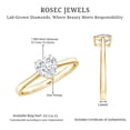 thumbnail image 6 of Rosec Jewels Lab Grown Diamond Heart Ring for Women - 7 mm Solitaire Promise Diamond Ring 1 Ct - Ef-Vs Quality, 10K Yellow Gold, US 8.00, 6 of 7