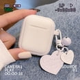 thumbnail image 2 of Janrevotw Airpods Case, Hard Shell Shockproof Earbud Protector With Keychain Kit For Apple Airpods 1 & 2(White - Cream White With Heart Keychain Set), 2 of 3