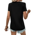 thumbnail image 3 of ZXSXSY Women's Contrast Color Crew Neck Short Sleeve T-Shirt, 3 of 6