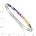 thumbnail image 2 of Sterling Silver Rhodium-Plated Channel-Set Colorful Cz Bangle Made In China qb1354, 2 of 5