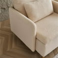 thumbnail image 5 of Modern Teddy Fabric Accent Chair with Metal Legs,Upholstered Cozy Comfy Reading Armchair,Furry Single Club Sofa with Slim Armrest for Living room,Bedroom&nbsp;and&nbsp;Corner,Beige, 5 of 5