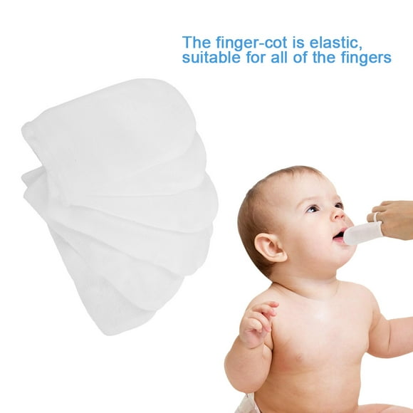 6Pcs Baby Teeth Soft Gauze Finger Brush Oral Hygiene Brush For Milk Stain Cleaning For 0-2 Years Old