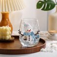 thumbnail image 4 of 1pc Christmas Stemless Wine Glass, Christmas Drinking Glasses for 3D Embossed Decorative Cup, Hand Painted Raised Clear Glass Cup for Holiday Home Party Decor, 4 of 6