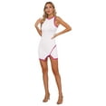 thumbnail image 5 of Doomiva Women Side Split Tennis Golf Dresses Knee Length Athletic Sport Dress Activewear White&Hot Pink S, 5 of 7