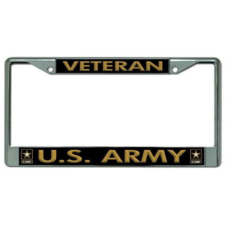 Veteran U.S. Army Chrome License Plate Frame