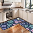 thumbnail image 3 of Kitchen Rugs Sets Of 2,Pioneer Flower Floral Print Pattern Anti Fatigue Kitchen Mat Rugs Non Slip Washable,Decorative Kitchen Floor Mats for Kitchen,Sink,Laundry,17"x47"+17"x47", 3 of 5