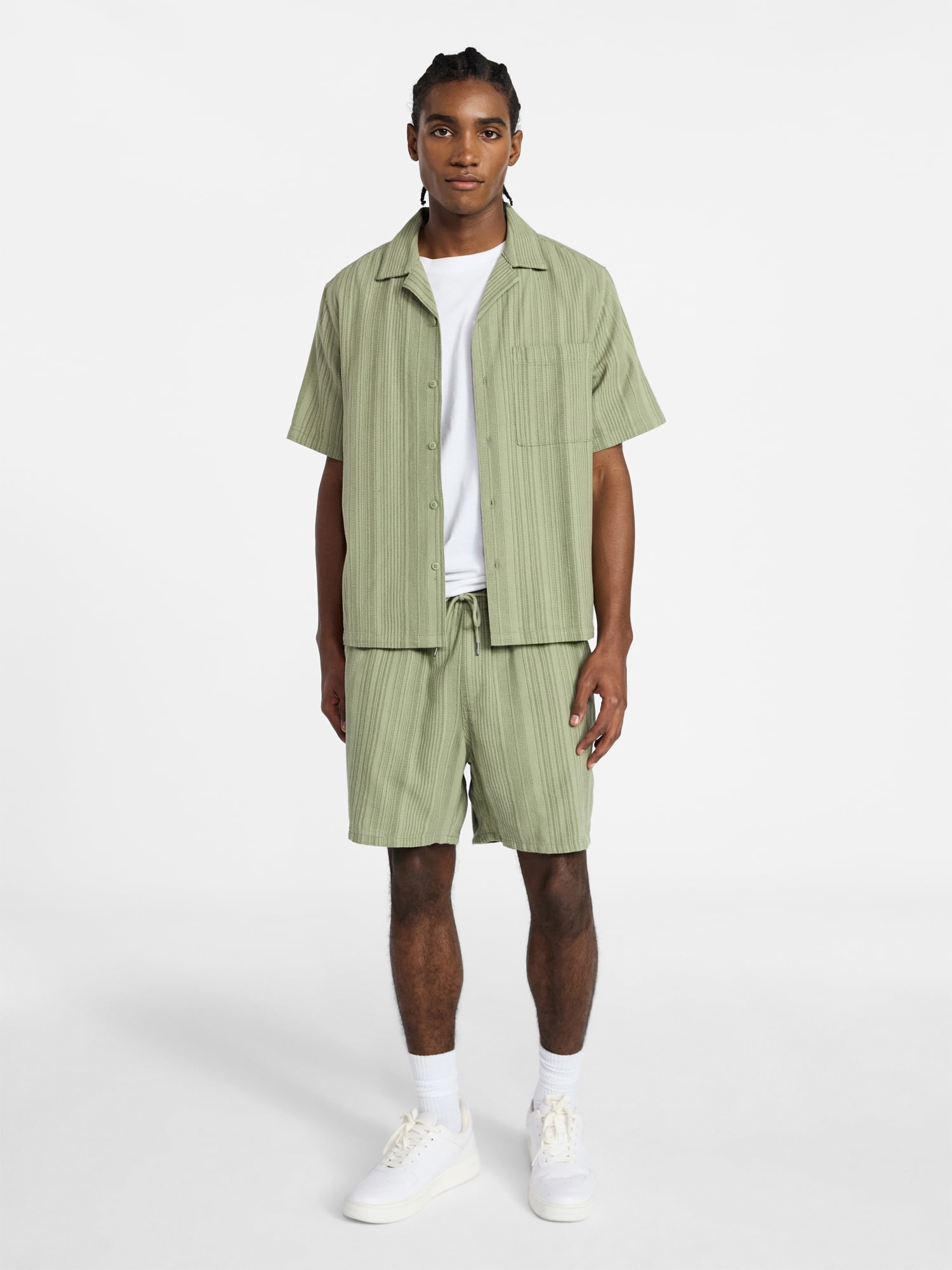 No Boundaries Textured Shirt with Short Sleeves, Men's XS-4XLT