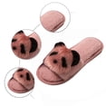 thumbnail image 6 of Bibifish Mens Womens Indoor Outdoor Slippers Panda Character Graphic Fuzzy Cozy Open Toe Slide Slippers Soft Sole Wear Winter Slippers, 6 of 9