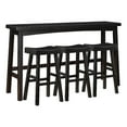 thumbnail image 1 of Casy 4pc Bar Height Table Set- 3 Contoured Stools- Black Rubberwood, 1 of 6