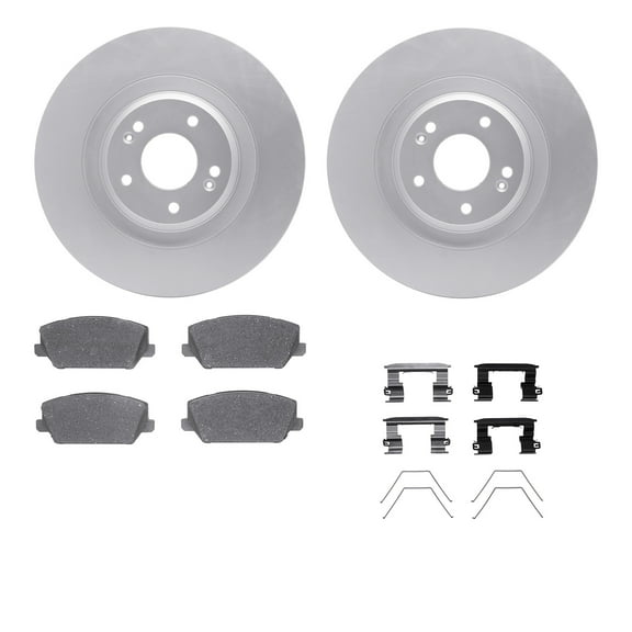 Dynamic Friction Company Front Geospec Brake Rotors with 5000 Advanced Brake Pads includes Hardware 4512-03194