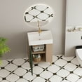 thumbnail image 2 of Tcbosik Small Bathroom Vanity with Ceramic Sink & Soft Closing Door, 21.6" Storage Cabinet with Open Shelves, Easy Assembly, Green, 2 of 8