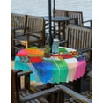 thumbnail image 2 of Fsddascl Colorful Oil Painted Outdoor Tablecloth - 54 Inch Round Dining Table Cover, Modern Abstract Art Vintage Waterproof Outdoor Table Cloth with Umbrella Hole & Zipper for Picnic/Patio/Party, 2 of 7