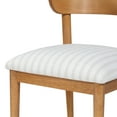 thumbnail image 3 of Beautiful Drew Dining Room Chair by Drew Barrymore, Warm Honey Finish with Striped Fabric, 2 Pack, 3 of 14