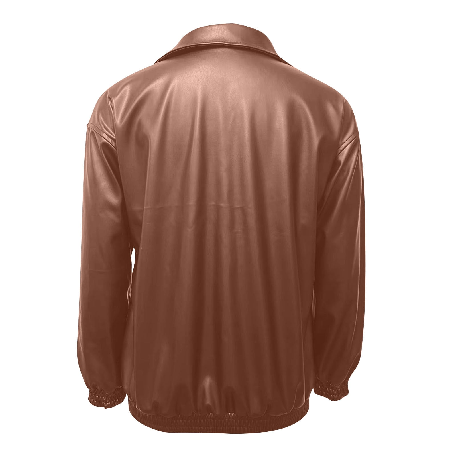 Akafmk Womens Faux Leather Jackets,Plus Size Motorcycle Jacket,Women's Solid Flip Collar Fall and Winter Long Sleeve Fashion Leather Jacket Coat Fall Winter Loose Windbreaker Jacket Outerwear