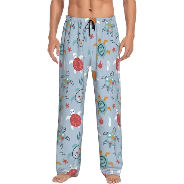 Balery Sea Turtle Pantalones de pijama para hombre, pijama ultraligero, pantalón de descanso-X-Large