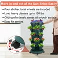 thumbnail image 4 of Whole Sale Deals 2 Pack 5-Tier Stackable Vertical Planter Tower with Removable Wheels & Tools – Space-Saving Indoor/Outdoor Garden Pots for Strawberries, Herbs, Flowers & Vegetables (Green), 4 of 16