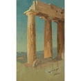 thumbnail image 2 of Frederic Edwin Church 12x18 Black Ornate Wood Framed Double Matted Museum Art Print Titled - Columns of the Parthenon, Athens (1869), 2 of 5