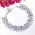 thumbnail image 5 of Tanzanite, CZ 925 Sterling Silver Adjustable Tennis Bracelet 7-8" B130918, Tanzanite Bracelet, Vivid Blue Bracelet, Oval Bracelet, 5 of 6