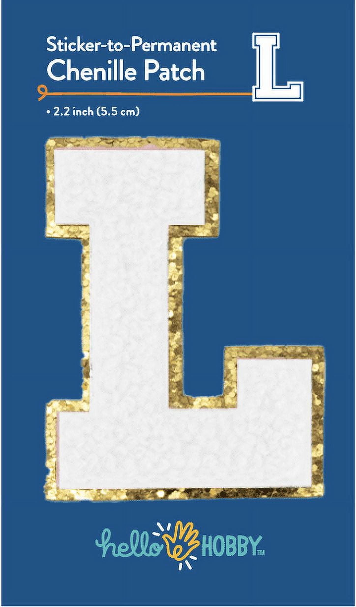 (12 pack) Hello Hobby Chenille L White Patch