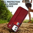 thumbnail image 5 of Design for iPhone 11/Eleven Phone Case with Screen Protector Adjustable Wrist Strap Kickstand Credit Card Slot Slim Shockproof Hybrid Rugged Protective Cover for iPhone11 Women Girls 6.1 inch Red, 5 of 14